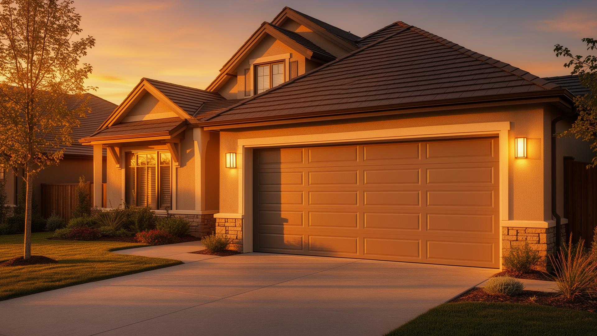 Modern garage door on beautiful home in Assonet, Massachusetts